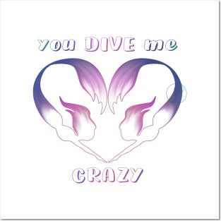 Mermaid you DIVE me crazy colorful transparency Posters and Art